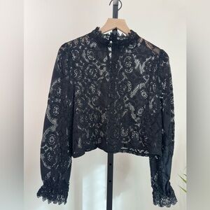 Chic Black Lace Blouse for Women